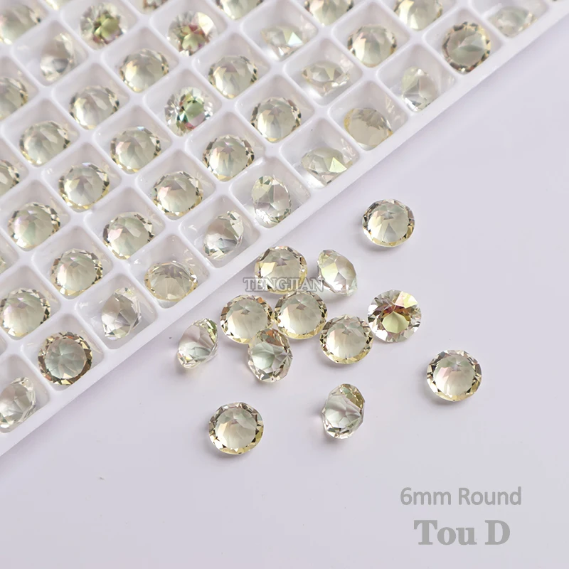 Круглый 6 мм Аврора прозрачный 8 цветов с заостренным дном дизайн ногтей Стразы