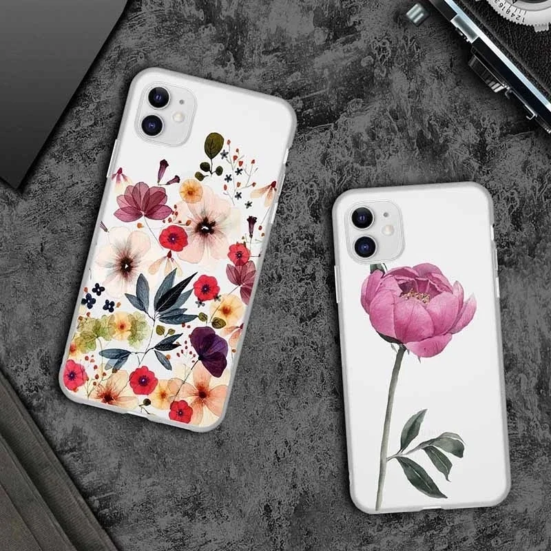 

Чехол Lov с милым цветочным рисунком для iPhone 13, 12, 11 Pro Max, X, XR, XS Max, 7, 8, 6, 6S Plus, 5 5S SE, 2020 прозрачный мягкий чехол из ТПУ