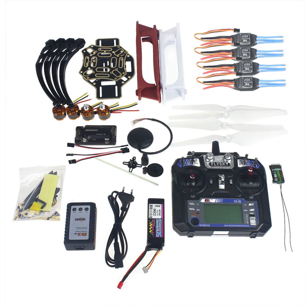 

Full Kit RC Drone Quadrocopter 4-axle Aircraft Kit F450-V2 Frame GPS APM2.8 Flight Control FS-i6 Transmitter F02192-Y