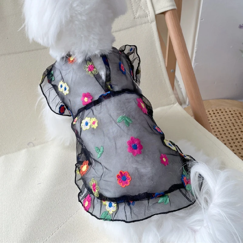 

Милое Цветочное платье для собак, юбка для кошек и щенков, одежда для йоркширского терьера, померанского мальтского пуделя, Бишон, шнауцера, одежда для собак, платья