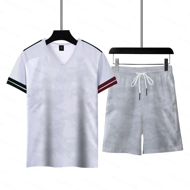 Новинка мужские и детские футболки с V-образным вырезом Комплект футболок для