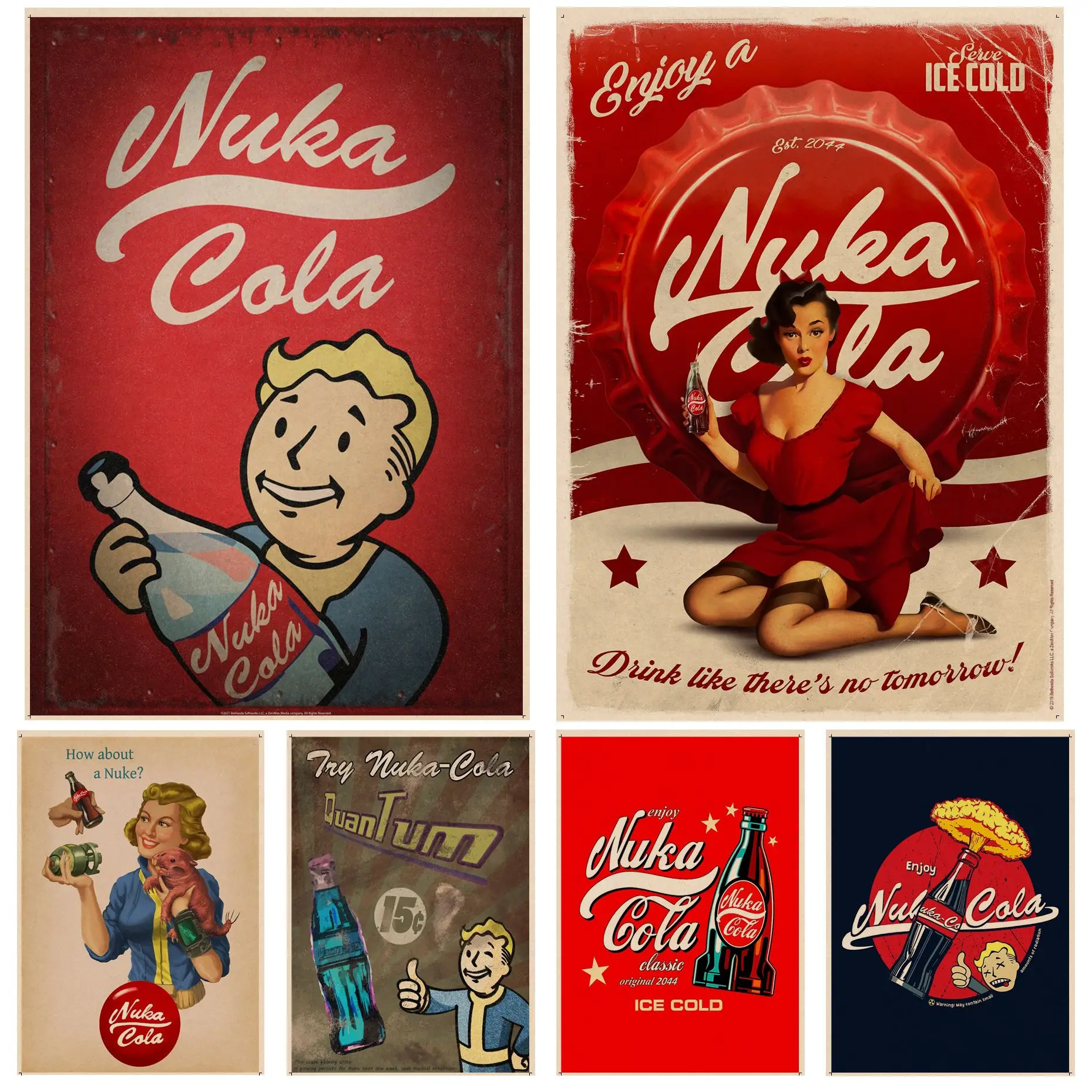

Fallout 3 4 Game Art Poster Vintage Room Bar Cafe Decor Decor Art Wall Stickers