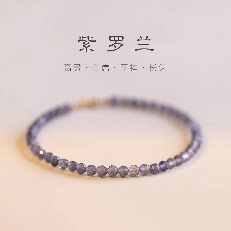 

Bracelet Female 3mm Round Bead Crystal Bracelet Retro Style for Women Wrist Chain