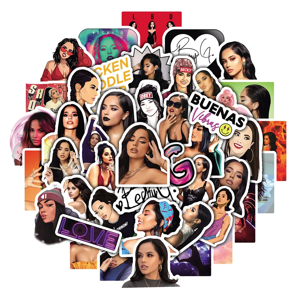 

50Pcs Singer Becky G Stickers Cartoon Graffiti Sticker Diy Diary Luggage Phone Fridge Skateboard Guitar Bike Laptop Toy Gift