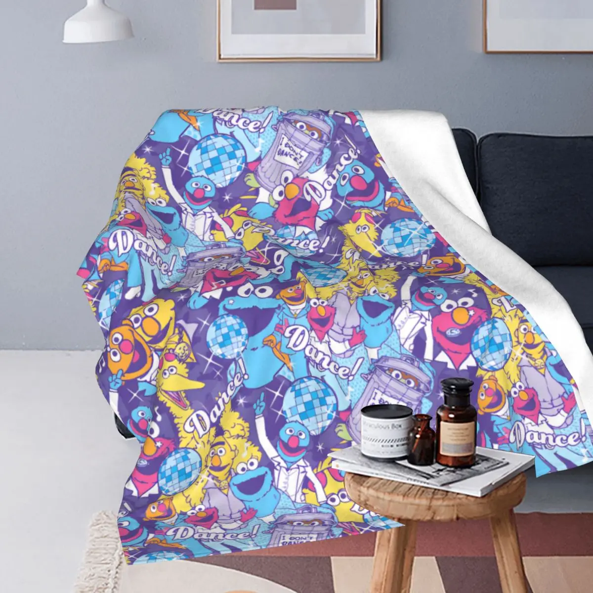 Одеяло из кораллового флиса с принтом в виде монстров
