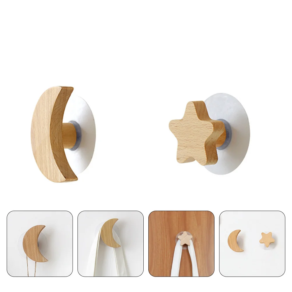 

2Pcs Door Back Adornments Wall Storage Hooks Wooden Wall Hooks Decorative Hooks for Home Bedroom Decor
