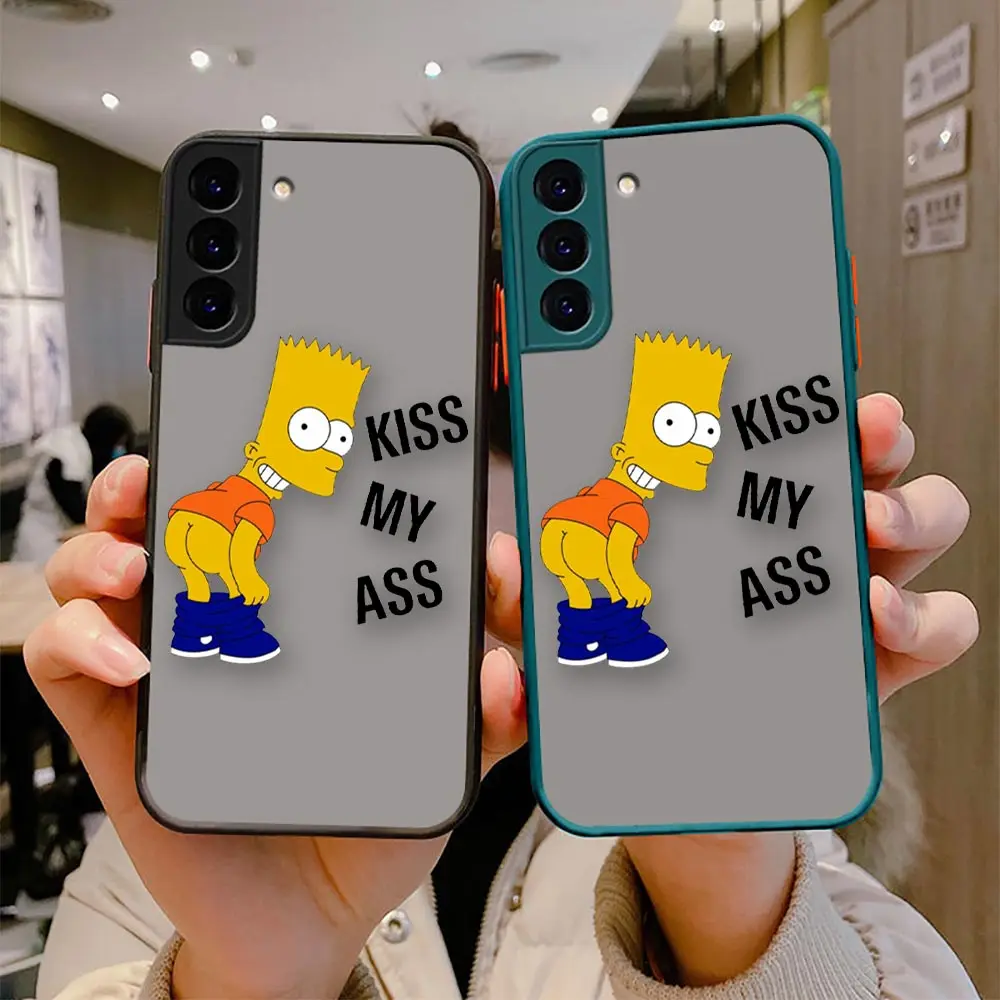 

Funda Coque Matte Case For Samsung S22 S21 S20 S10 S10E S9 S8 Note 20 10 9 8 Plus Lite Ultra 5G Capa Case Para Funny S-Simpsons