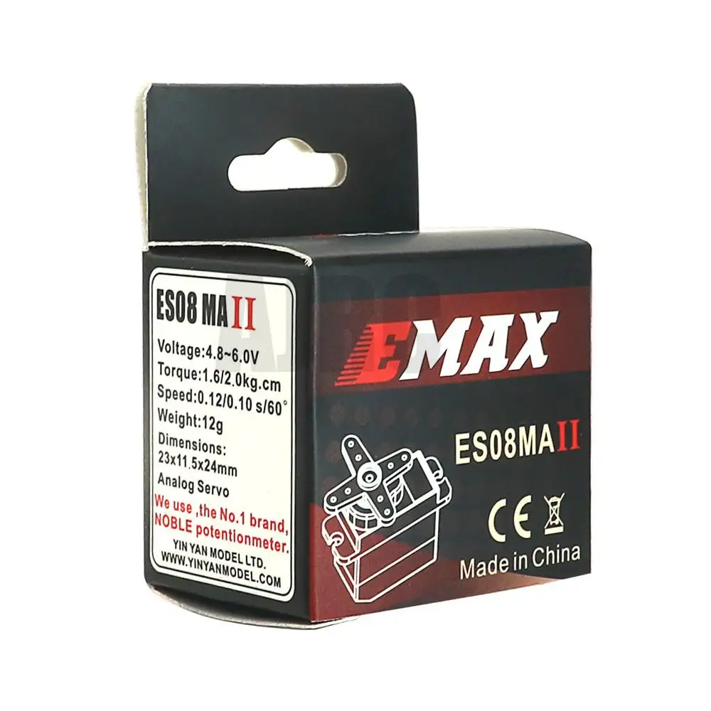 Фото EMAX EMX-SV-0275 ES08MA II 12g Аналоговый сервопривод с металлической шестерней для радиоуправляемой робототехники Самолет Крыло Автомобильный радиоуправляемый робот №4