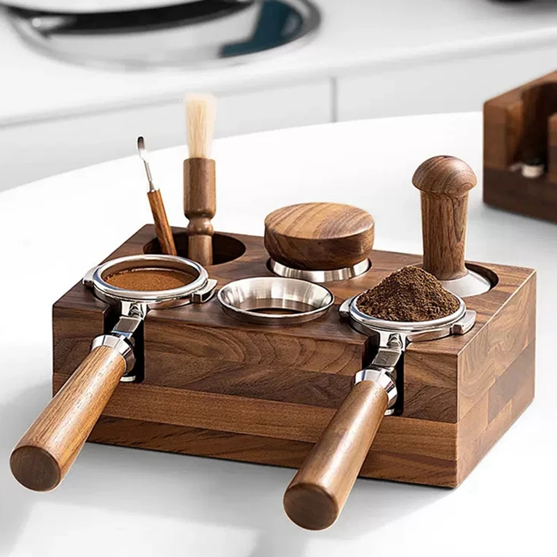 

51/53Mm Walnut Wood Espresso Tamper Mat Coffee Maker Support Base Coffee Machine Replacement