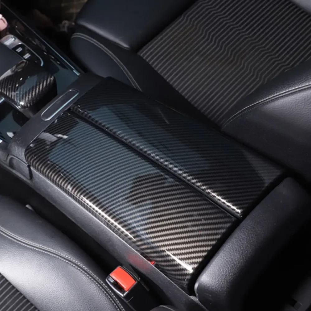 Фото ABS Carbon Автомобильный центральный подлокотник для хранения, панель, накладка для Mercedes Benz A B Class CLA GLA GLB W177 W247 C118 H247 2019-24 №5