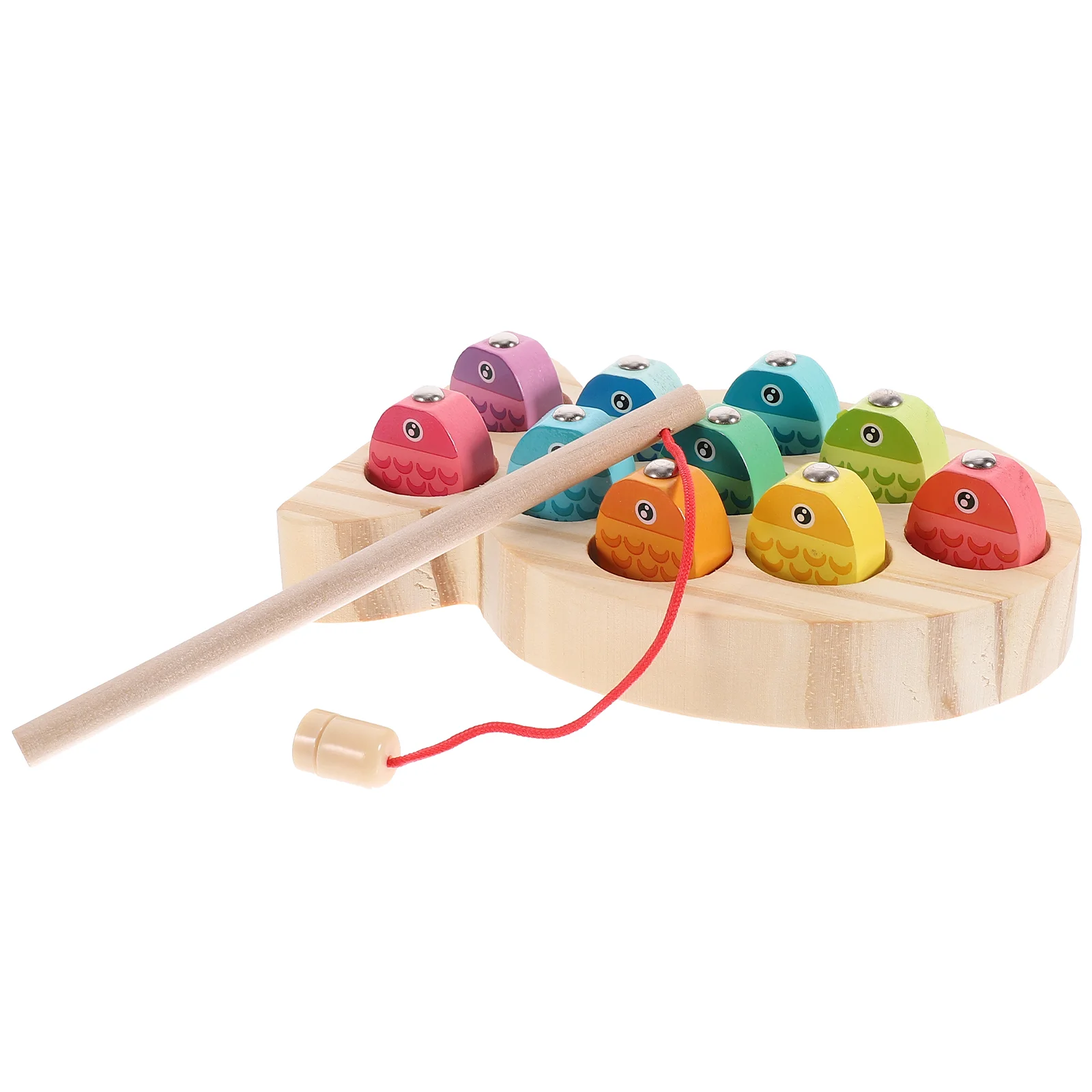 

1 Set of Toddlers Fishing Game Toy Early Educational Plaything Wooden Magnetic Fishing Plaything