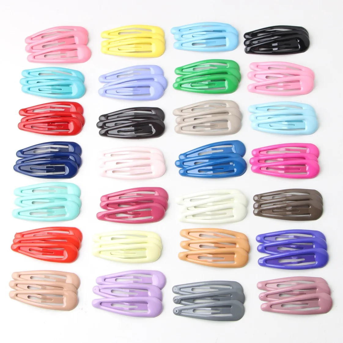 

100pcs/lot Hairpins Hair Clips Pins Hairgrip Candy Colorful Snap Hair Clips Waterdrop Kids Hair Accessories For Women Girls
