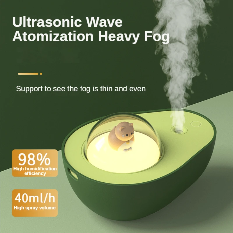 

Avocado Humidifier Small USB Humidifier Bedroom Office Lighted Car Air Purifier Hydrating Night Light Humidificador Portatil