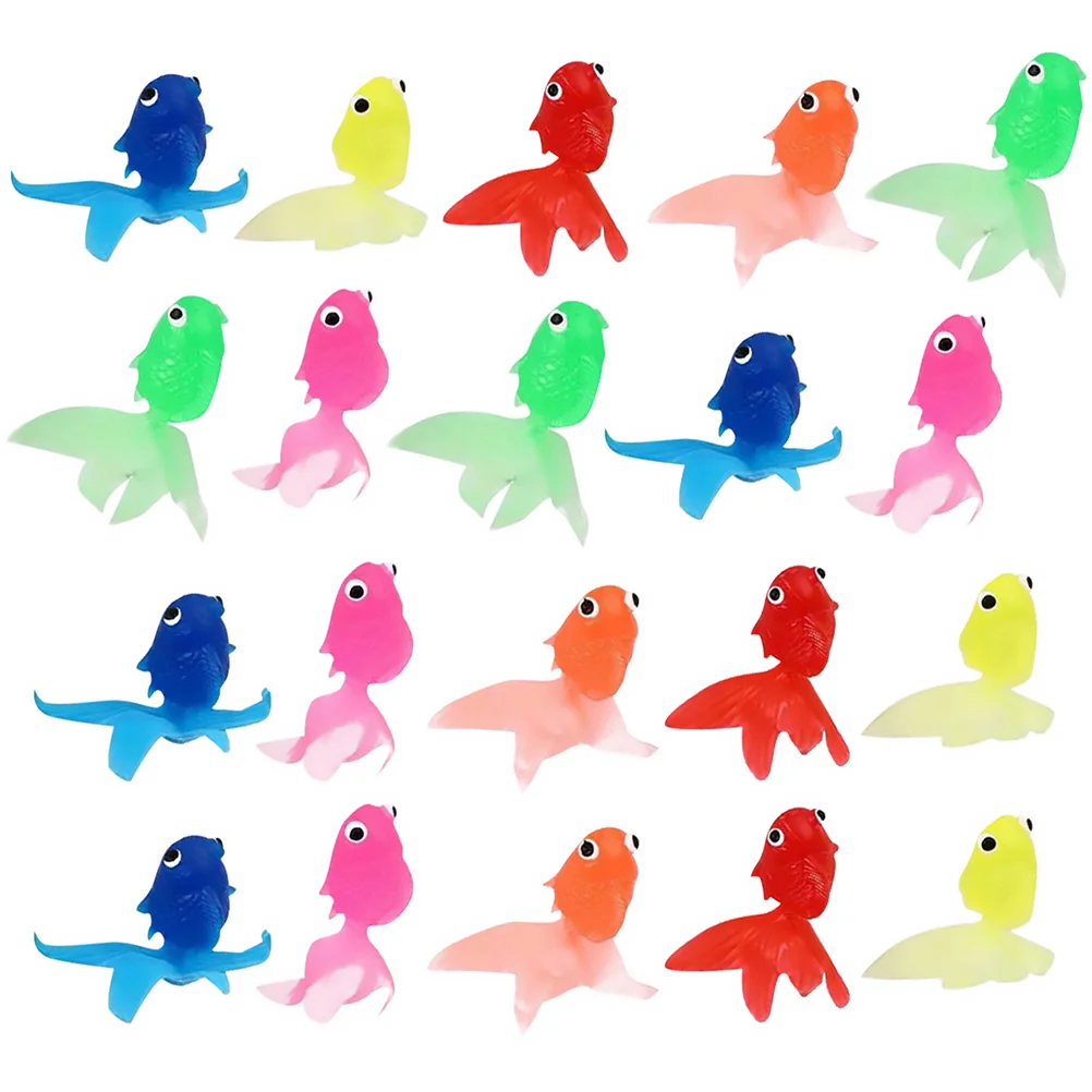 20 шт. искусственный орнамент с золотой рыбкой мягкая резина поддельное