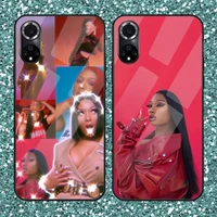 megan thee stallion phone case for huawei p20 p9 p30 p40 p50 smartp z pro plus 2019 2021 and tempered glass colorful cover