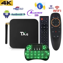 TX9 TV Box Android 9 Allwinner H6 Set Top Box HDMI-compatible Bluetooth Smart TV Box 2.4G 5G Wifi US