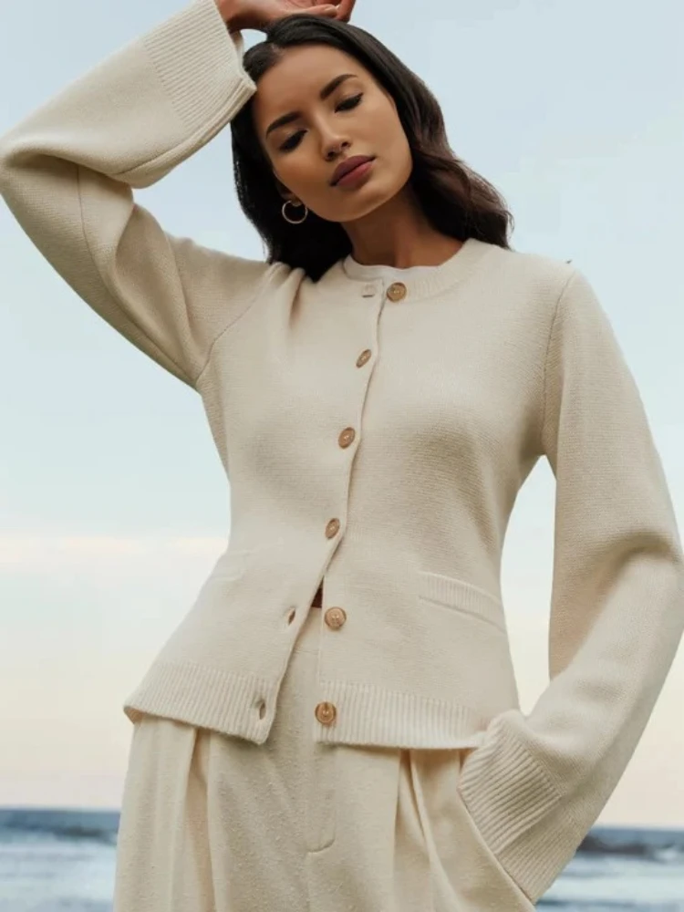 2024 женский облегающий вязаный кардиган короткий корейский вариант осенне-зимний