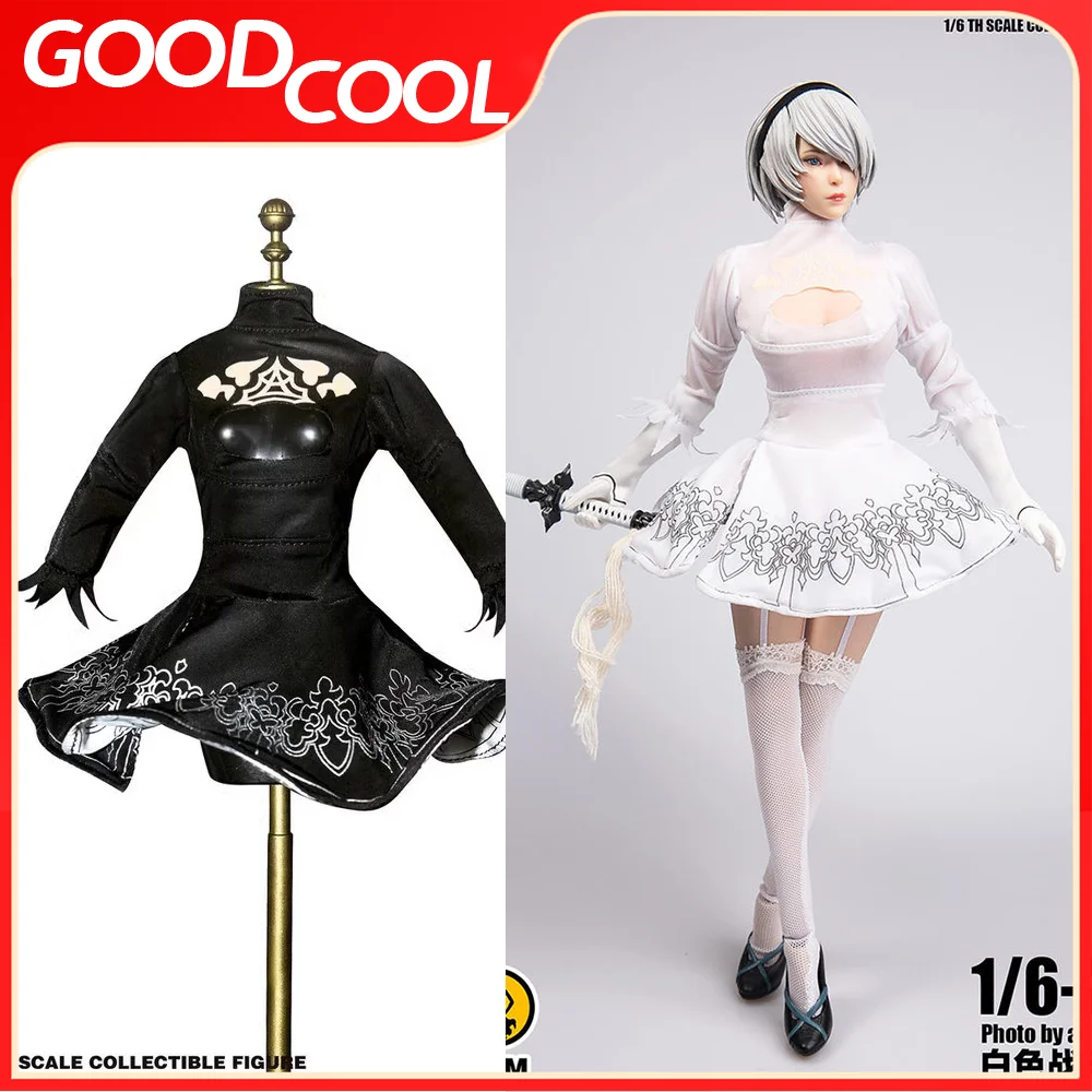 Боевая одежда тим073 тим022 масштаб 1/6 Нил сестра 2B красивое белое черное платье