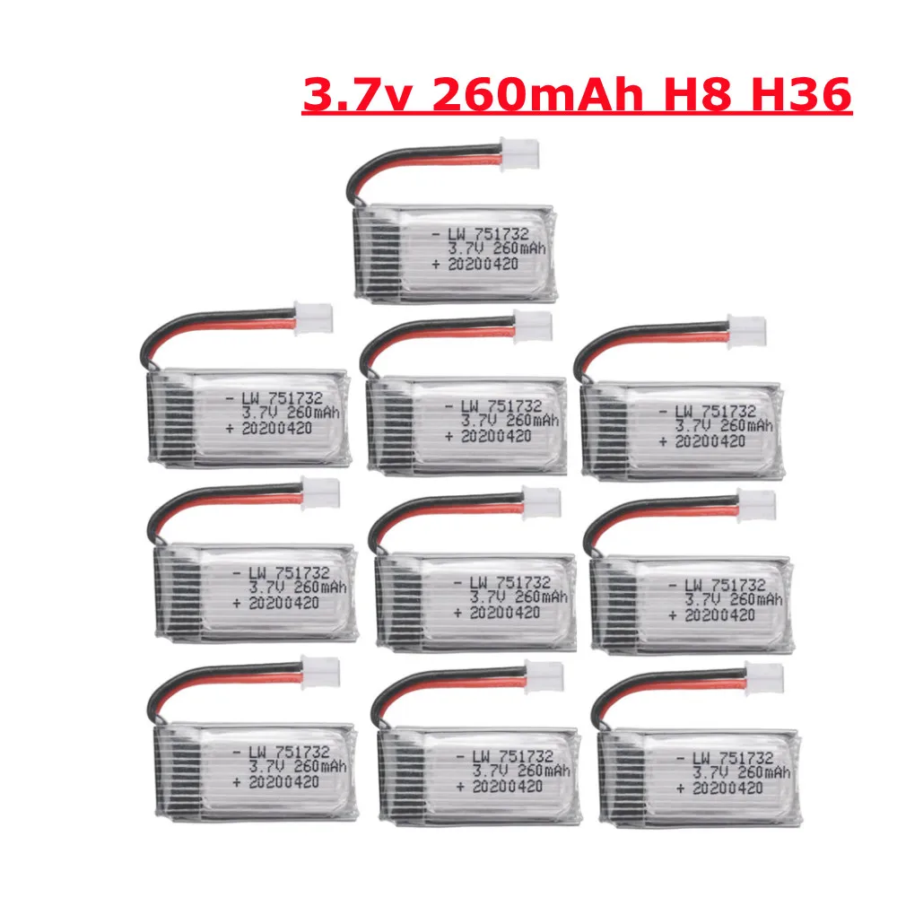 Аккумулятор H8 H36 3 7 в 260 мАч Lipo для Eachine E010 E011 E012 E013 F36 запасная часть