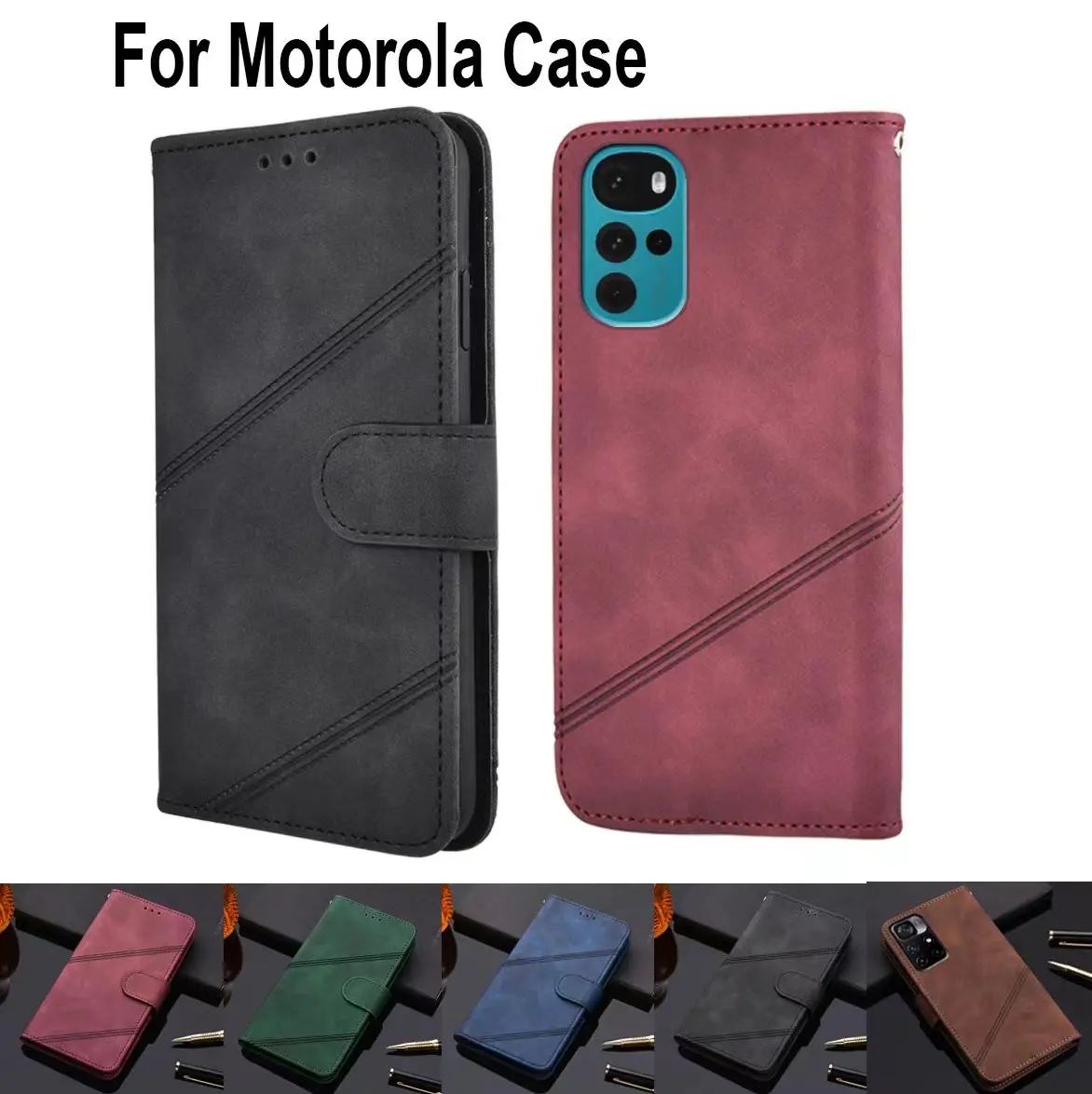 

Luxury Wallet Flip Cover For Motorola G3 G4 G5 E4 C G5s G6 E5 Plus G4 Z2 G6 E5 Play G7 Play Power (EU Phone Case Leather Shell