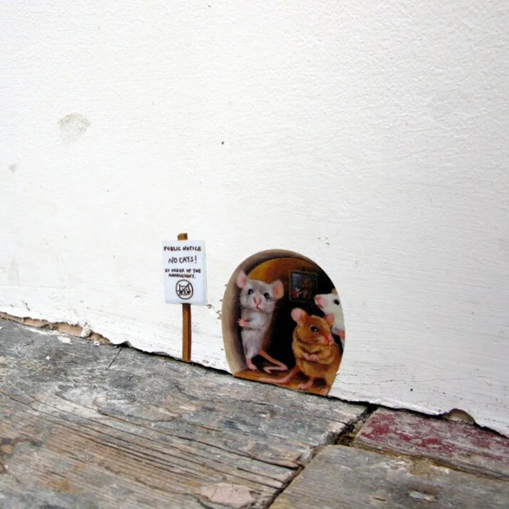 Забавные настенные наклейки с отверстиями для мыши спальни кухни домашний декор