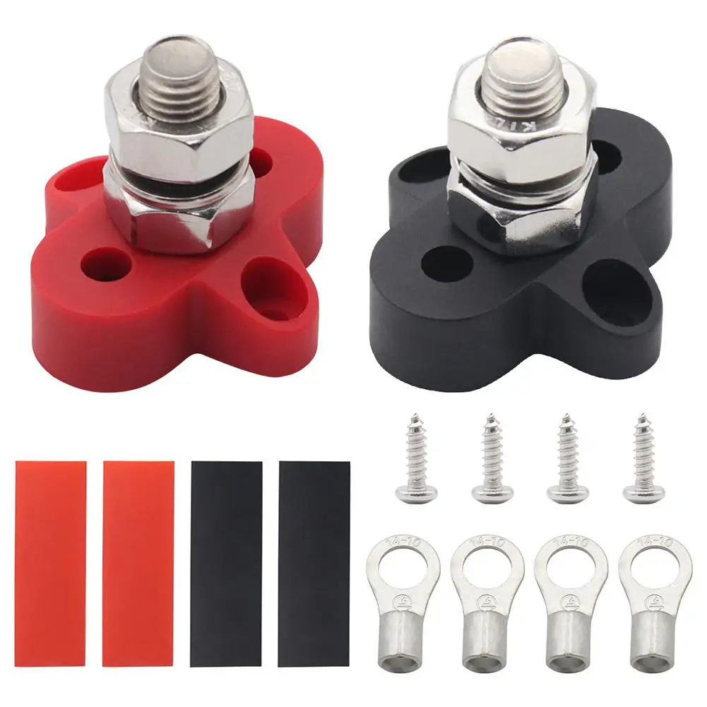 

1 Set M10 Single Terminal Block Studs 48v Dc Junction Block Bus Bar With Terminal Heat Shrinkable Tube Power Distribution Stud
