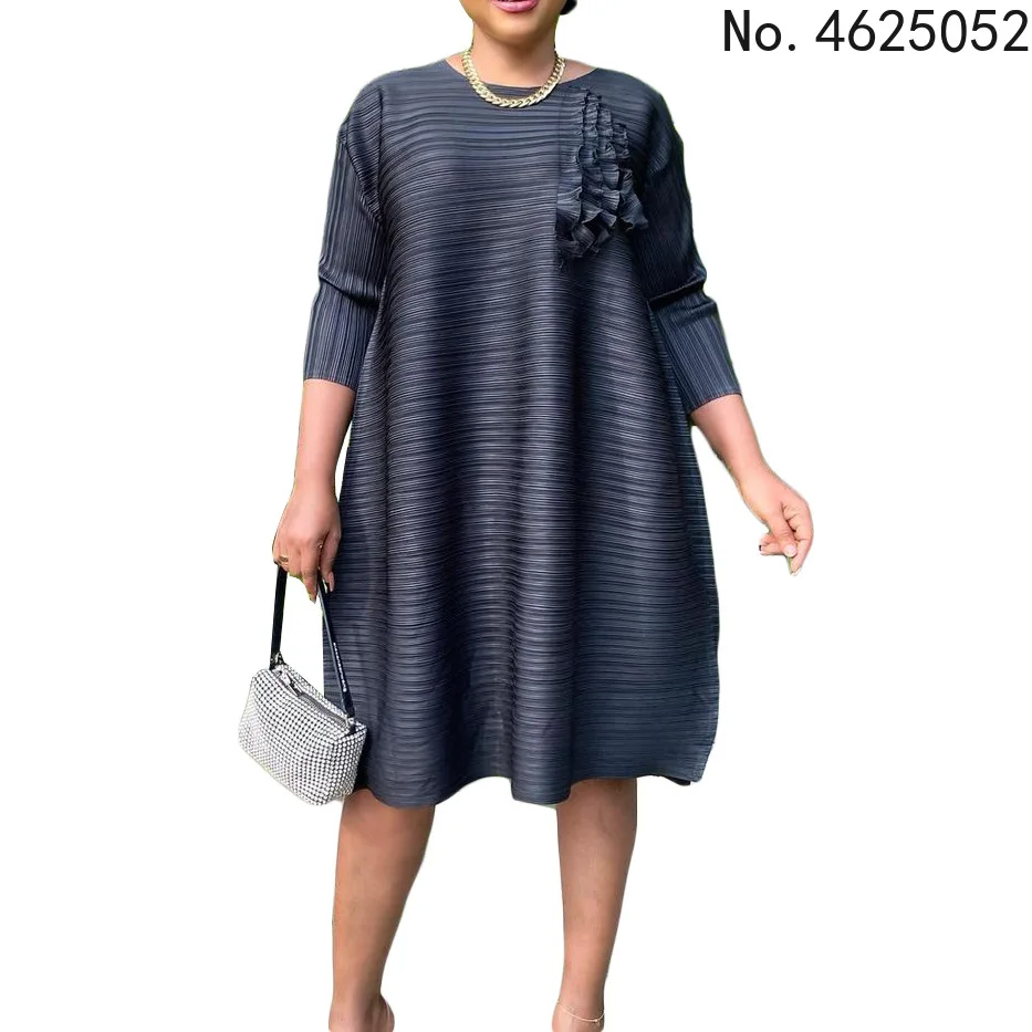 

Африканское платье для женщин, модное Дашики, однотонные свободные платья с оборками, Новое поступление, халат, элегантная африканская одеж...