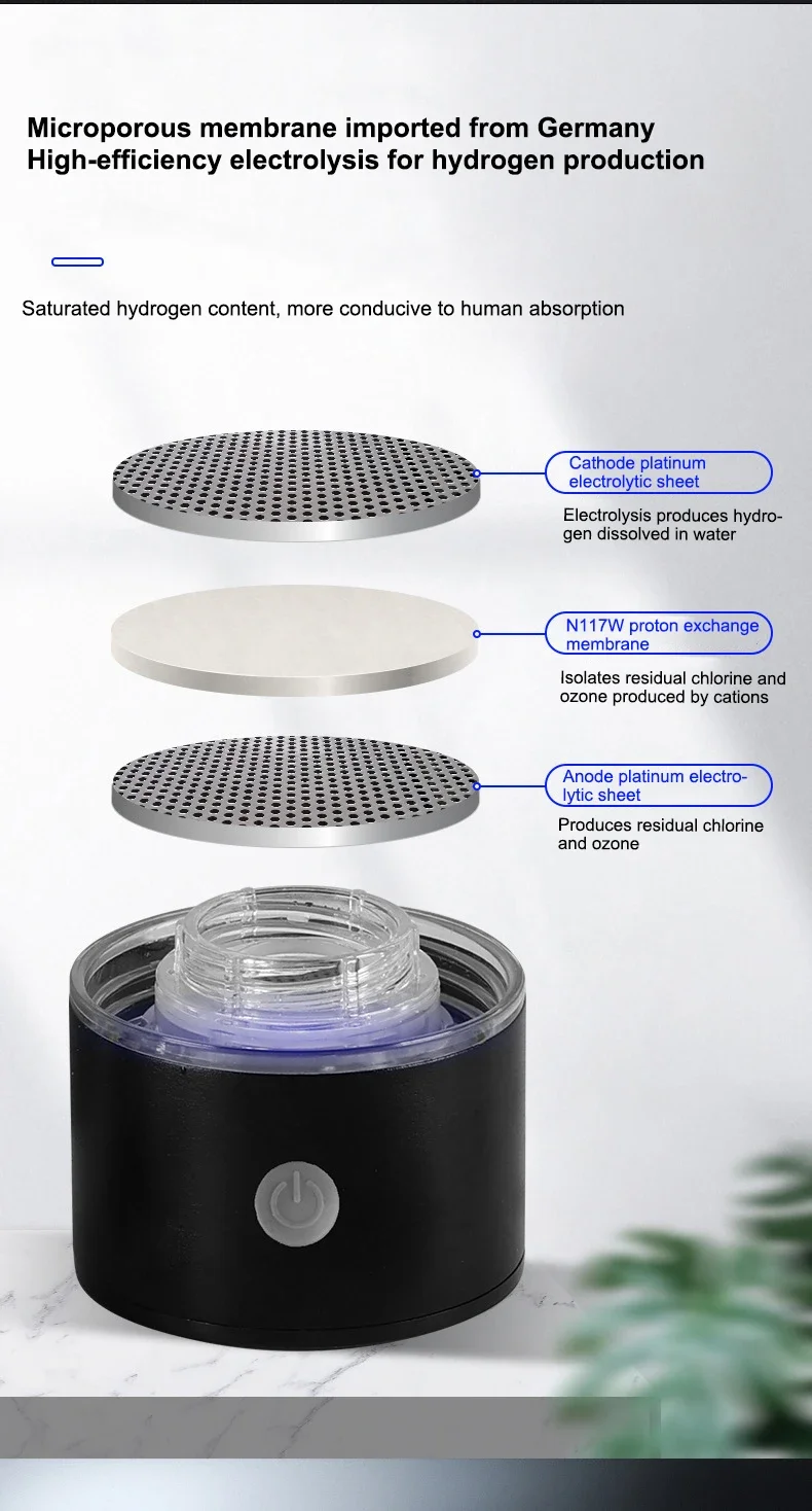 Лето 2024 новейший дизайн богатая водородом спортивная бутылка с водородной водой