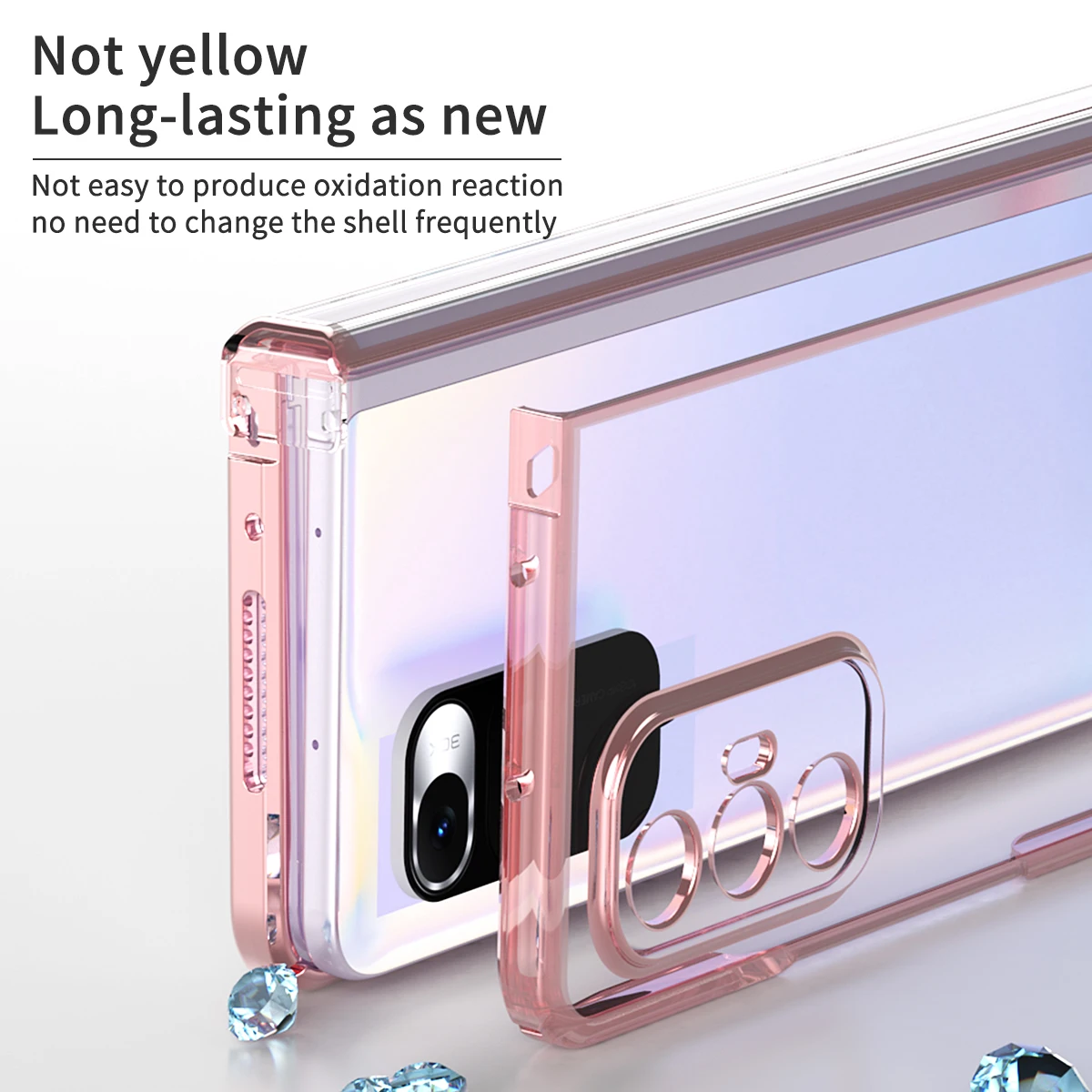 Clear Hinge Funda Fold Case For Xiaomi Fold Electroplating Transparent Hard Cover 360 Full Protection Anti - fall Shell