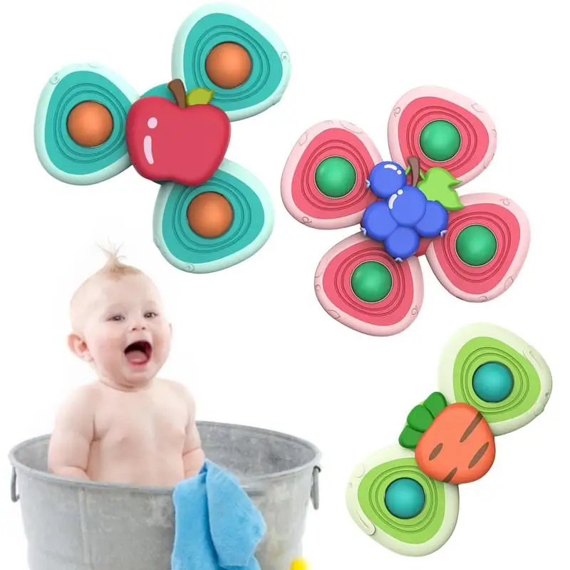 

Игрушки-Спиннеры на присоске, 3 шт., Игрушки для ванны на сильной присоске, милая крутящаяся сенсорная игрушка, сенсорные игрушки для малышей...