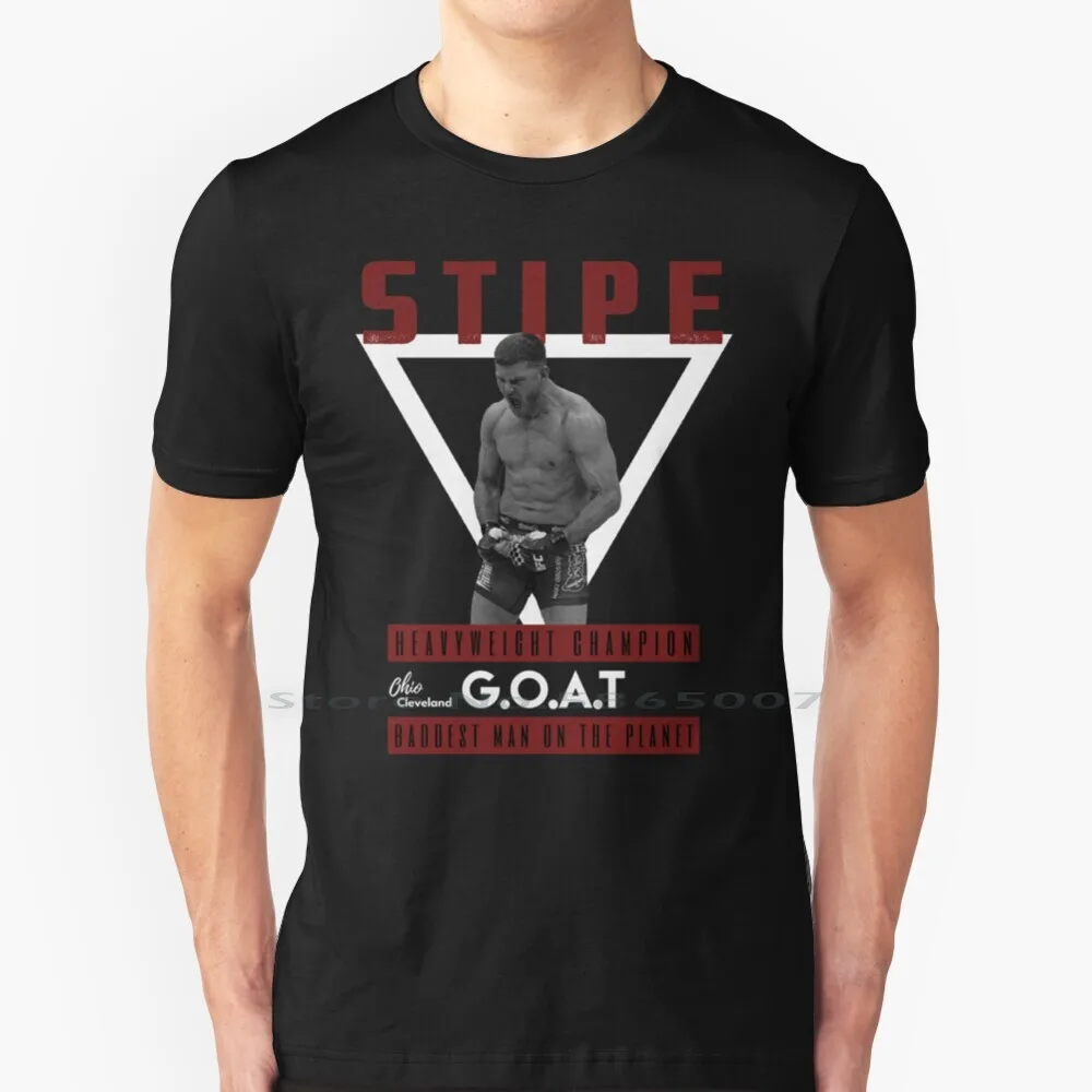 

Stipe Miocic Heavyweight T Shirt 100% Cotton Goat Greatest Of All Time Firefighter Ohio Heavyweight Knockout Boxing Wrestling