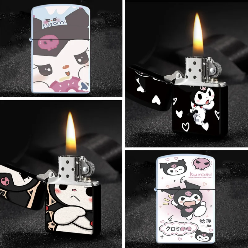 

Sanrio kawaii cartoon Kulomi kerosene lighter net red cute cartoon retro grinding wheel cigarette lighter anime personality gift