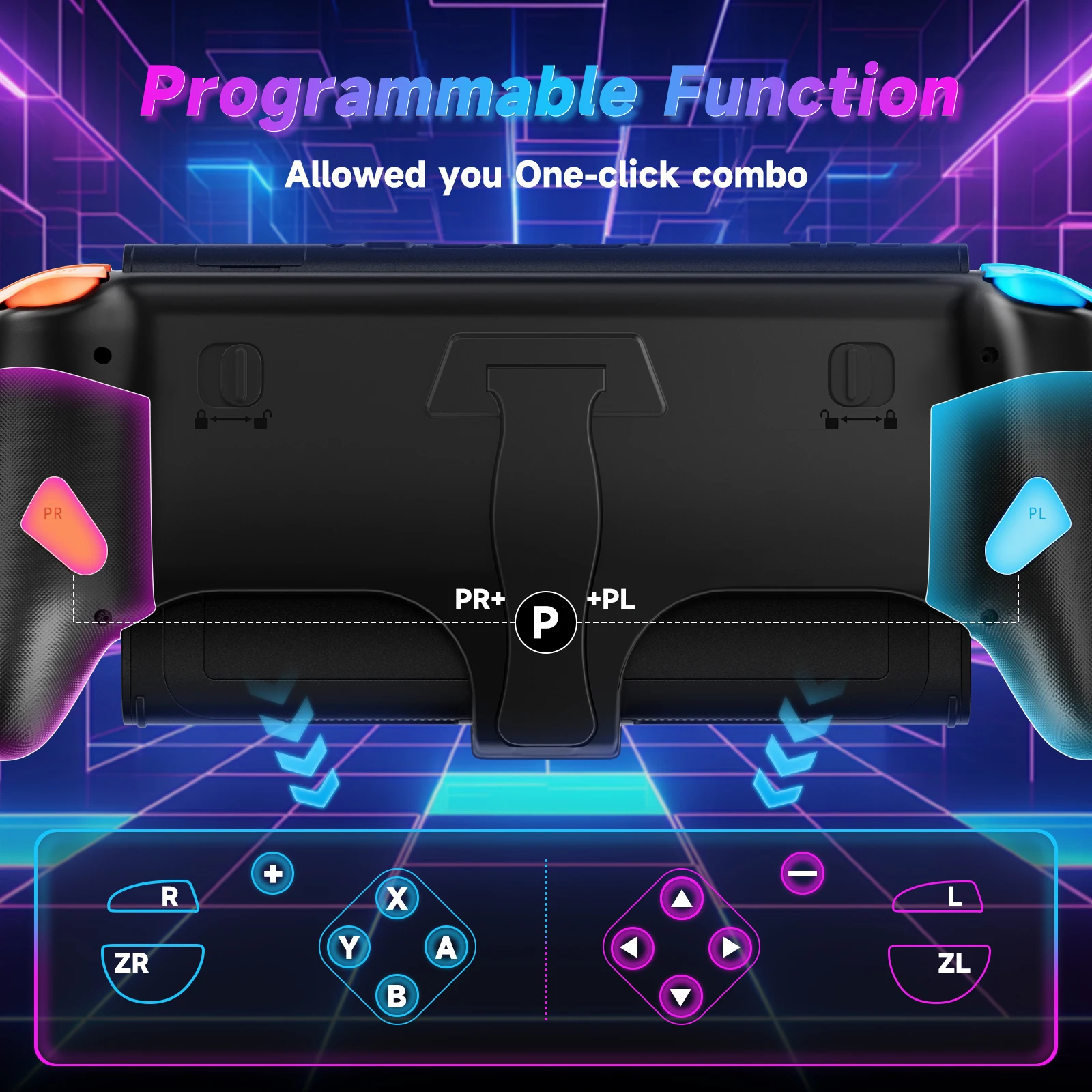 Фото Для контроллера Nintendo Switch 2 с RGB-подсветкой, 9-осевым гироскопом, джойстиком, функцией Dual Shock, программируемым турбо-режимом и игровым падом №5