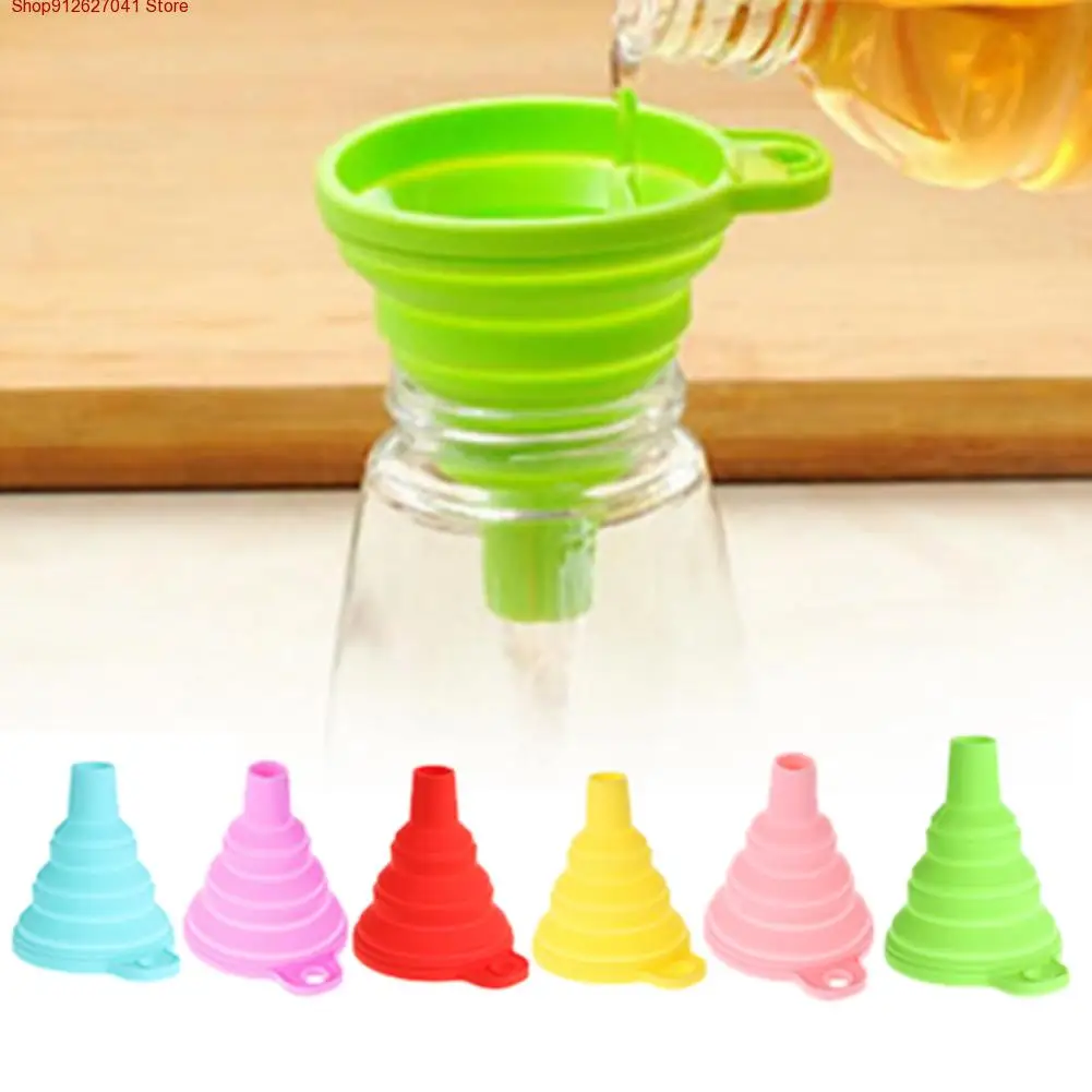 

Collapsible Funnel Silicone Foldable Funnel for Water Bottle Hopper Foldable Kitchen Funnel for Liquid Powder Transfer 3Colors