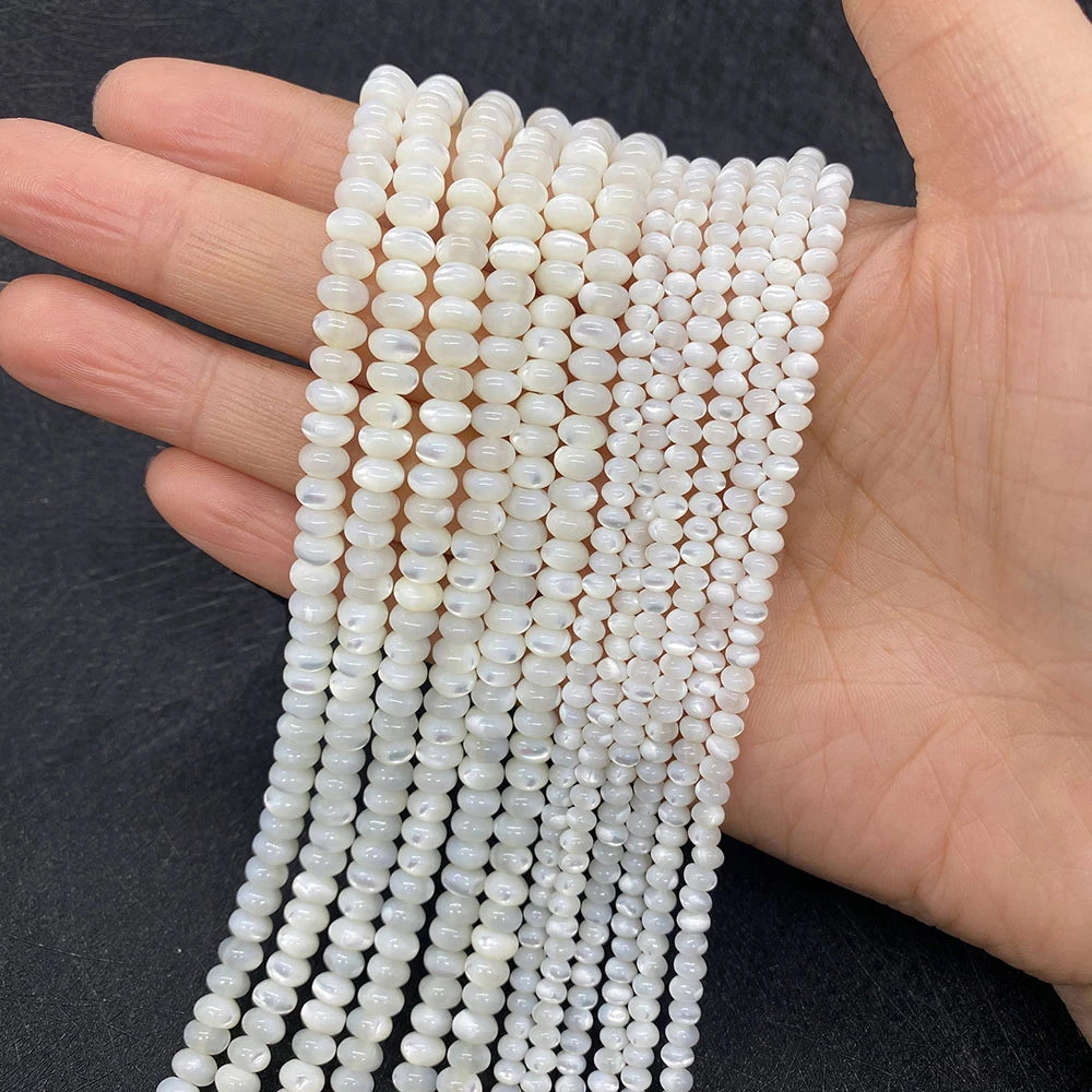 

3x4mm 4x6mm Natural Shell Beads Round Polish Seashell Scattered for Jewelry Making DIY Bracelet Necklace Women Gifts