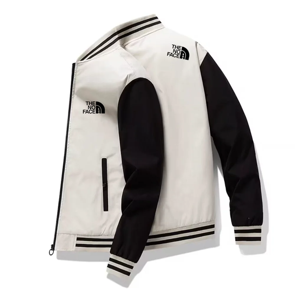 

European Men's Jacket Autumn Letter Print Coat Casual Sports Stand Neck Zipper Shirt Academy Style Baseball Jacket