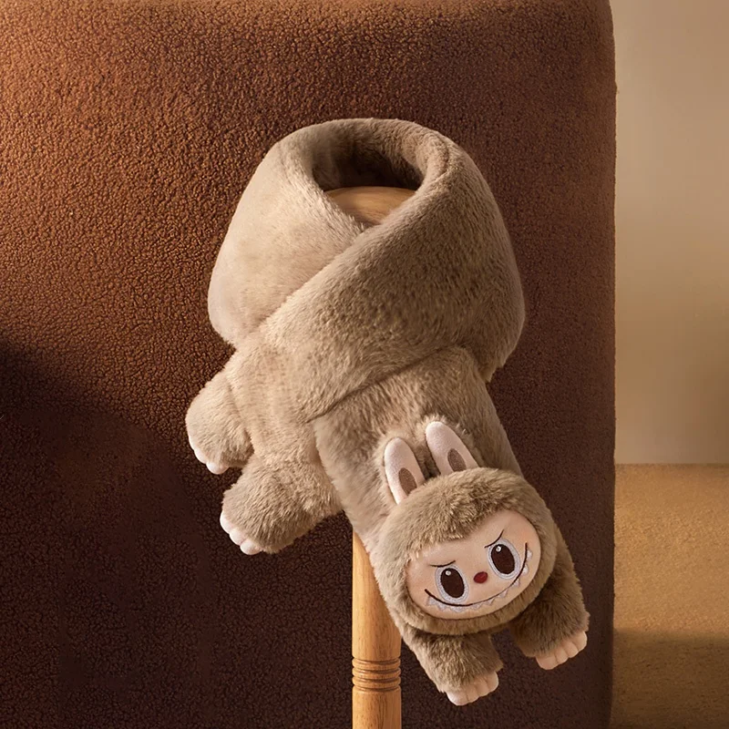 Теплая серия насадки для ушей Labubu перчатки шарф шапка милая периферия зимняя