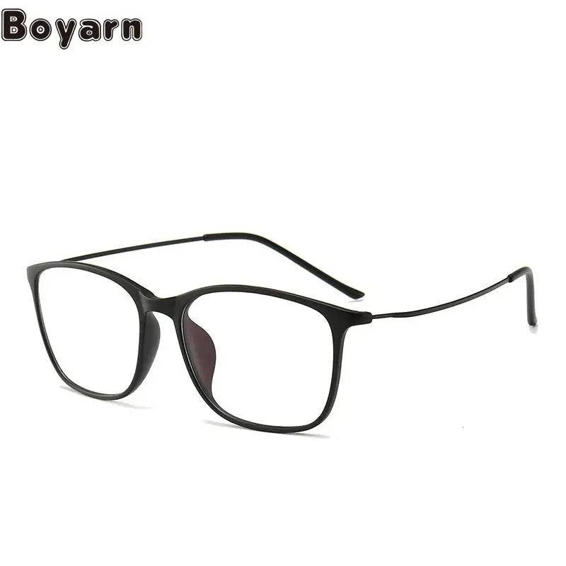 

Boyarn New Tr90 Flat Glasses Eyewear Metal Square Spectacle Frame Retro Blue Light Proof Glasses Can Be Equipped With Myopia Gla