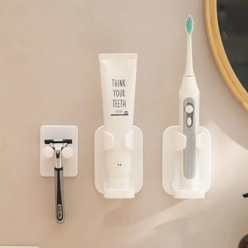 

Traceless wall-mounted electric shaver holder width adjustable lift free razor holder electric toothbrush storage rack