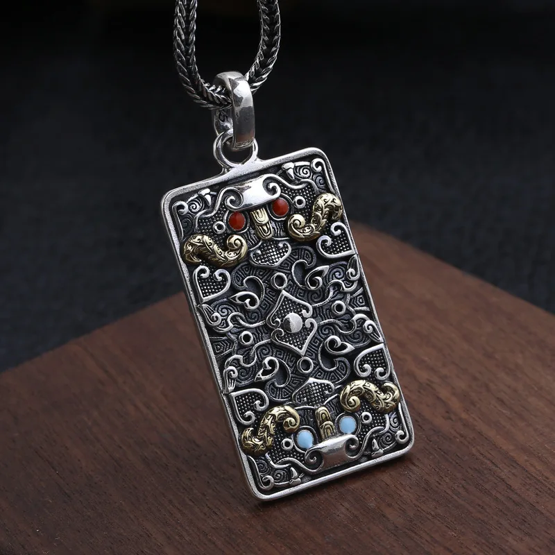 Кулон из серебра 2022 пробы в ретро-стиле для мужчин и женщин | Украшения аксессуары