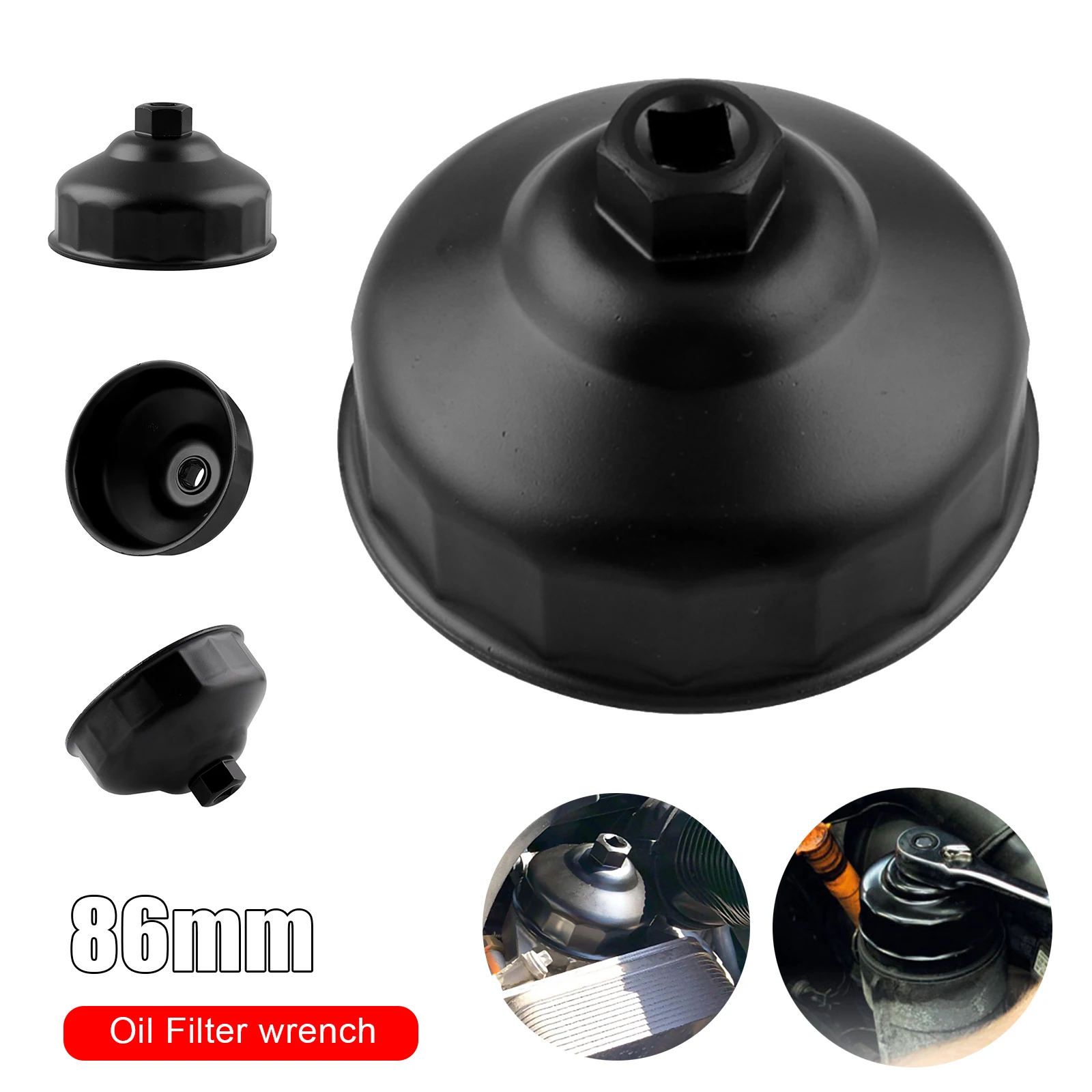 

Aluminum Car Oil Filter Wrench Hattype Wrench Socket Tool Housing Cap Removal Tool for BMW