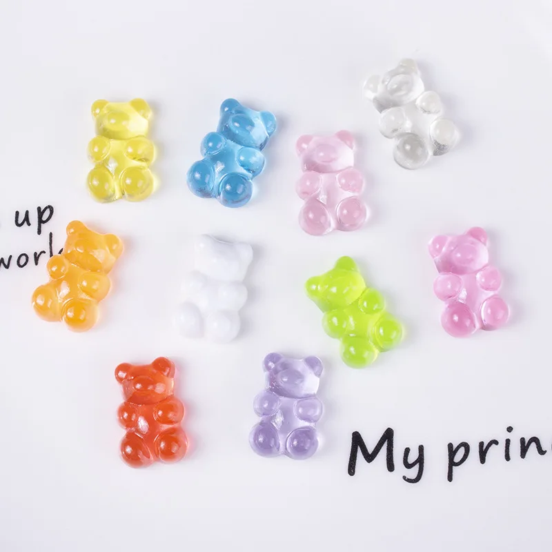 

10pcs 12*18mm Vertical Hole Gummy Bear Beads Transparent Matte Beads For Making Bracelet Charms Necklace Earring Pendant