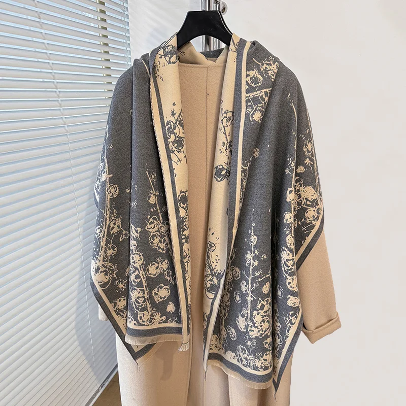 Осень-зима 2024 шарф мечты розы жаккардовый Ретро стиль кашемир ощущение