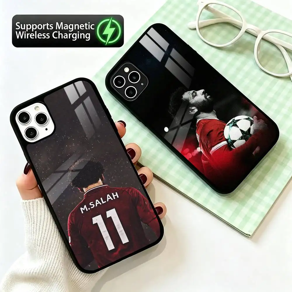 Фото Чехол для телефона Football M-Mohamed S-Salah для iPhone 17, 16, 15, 14, 13, 12, 11 Plus, Pro с поддержкой магнитной беспроводной зарядки №1