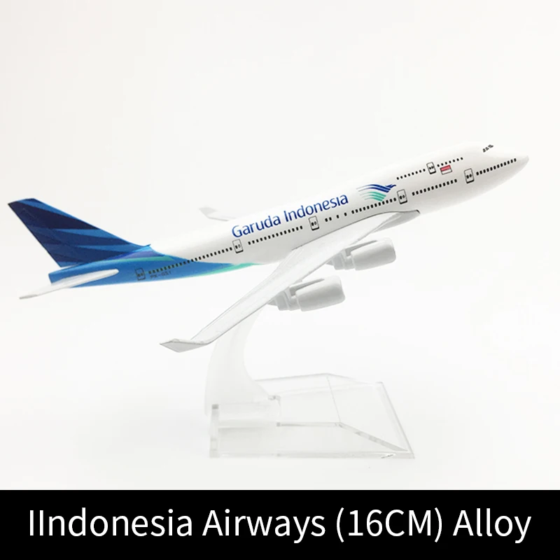 

Ratio 1:400 Metal Aviation Replica 16cm Indonesia Airlines Boeing 747 Alloy Simulation Aircraft Model Children's Toys Boys Gift