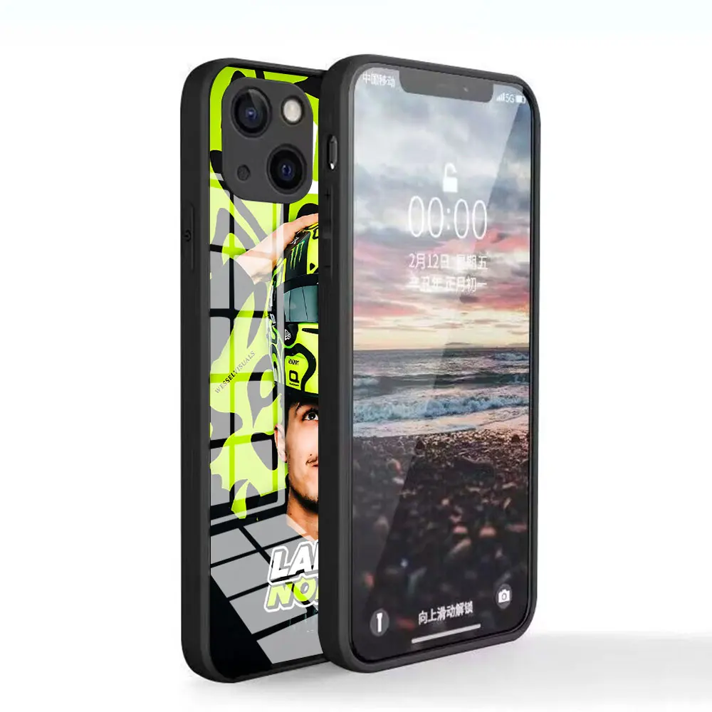Formula 1 F1 L-Landos N-Norris Phone Case For iPhone 16 15 14 13 12 Mini 11 Pro XS Max XR X SE 20 8 7 Plus Glass Soft Back Cover