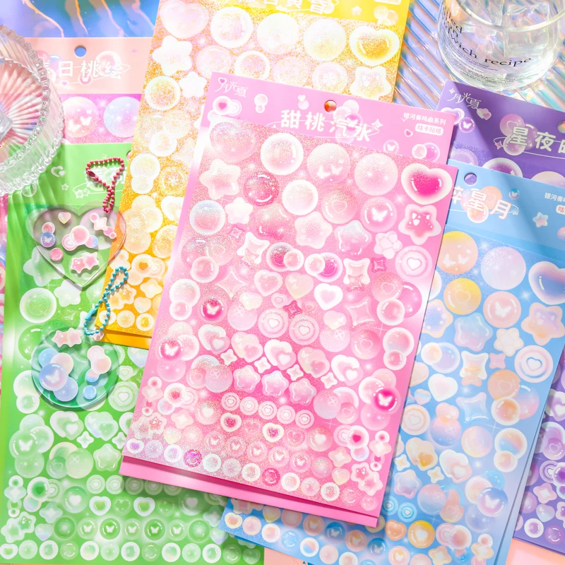 

1 Sheets Bubbles Stickers Decorating Stationery Journal Intime Notepad Scrapbook Card Sketch Book Aesthetic Journal Art Supplies