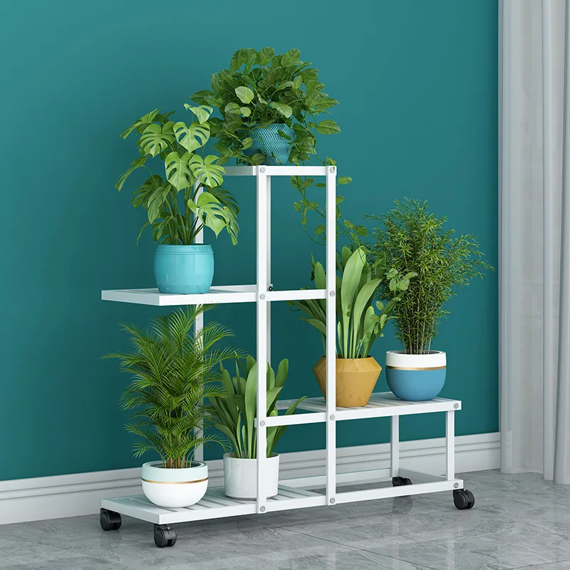 

Multi Tier Flower Rack Plant Stand Plant Stands Shelves Bonsai Display Shelf In/Outdoor Home Decor with Wheel Display Shelf Yard