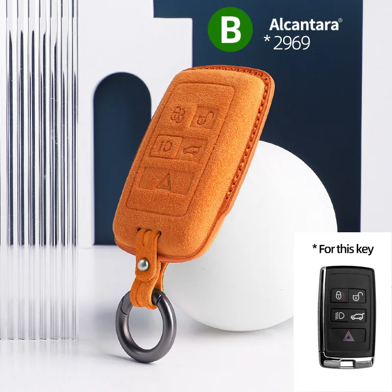 

Брелок для ключей из алькантары для Land Rover Defender Range Rover Evoque Discovery Freelander защитный корпус для дистанционного управления автомобилем