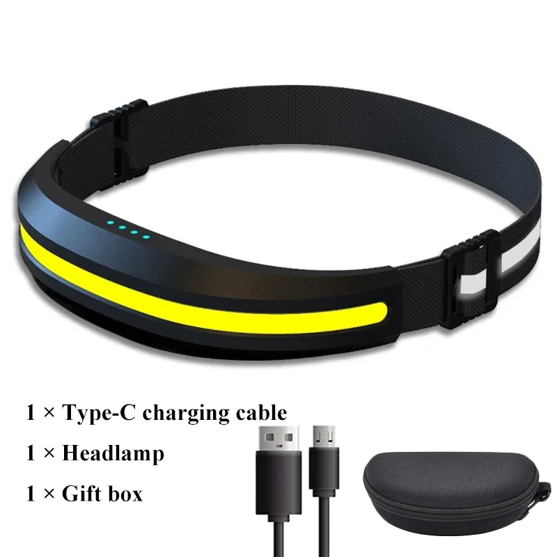 

Портативный налобный фонарь COB USB красный белый свет